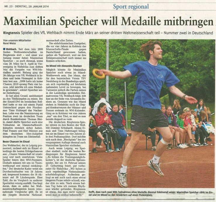 Rhein-Zeitung 2014/01/28